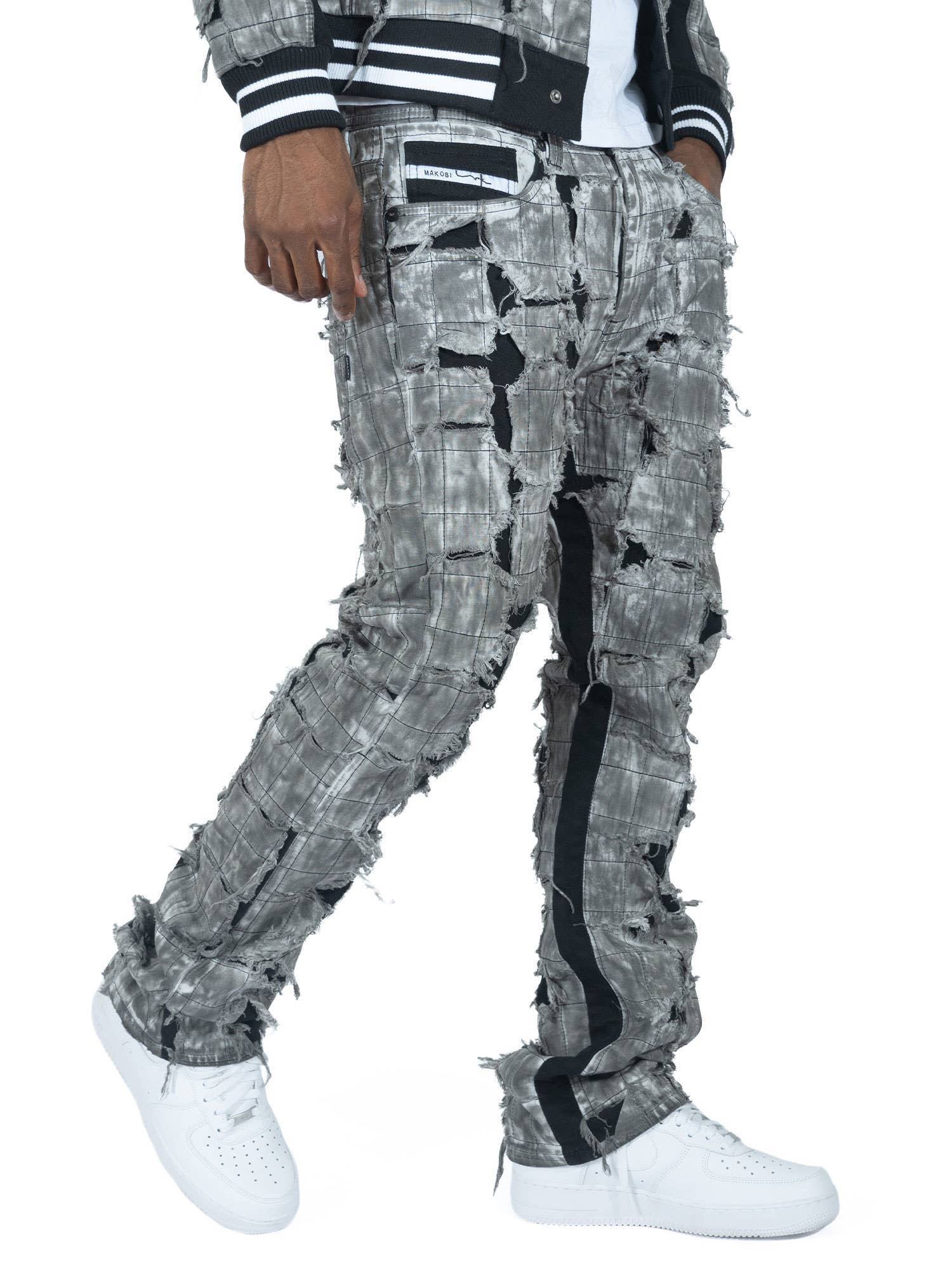 M1722 Positano Ripped Overlay Jeans - Black for wholesale on Faire1