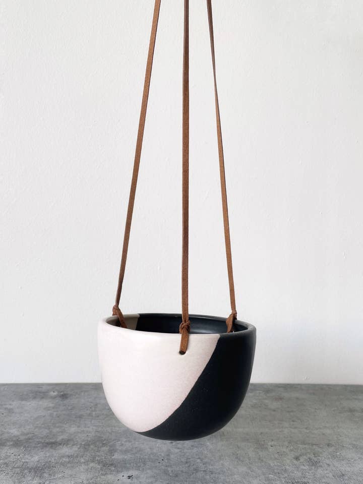 5" Hanging Planter for wholesale by Little Fire Ceramics