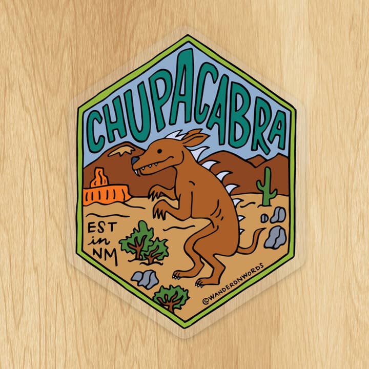Håndbogstaverne Chupacabra Sticker, Mytologisk Critter for engroshandel hos Wander On Words