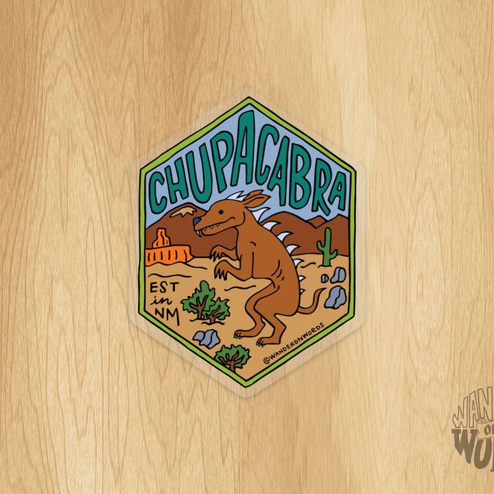 Håndbogstaverne Chupacabra Sticker, Mytologisk Critter for engroshandel hos Wander On Words