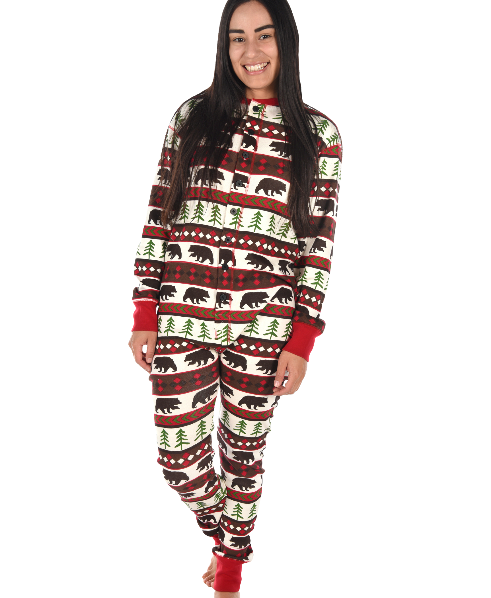 Lazy One - Vente Combinaison – femme - Flapjack pour adulte motif Fair Isle avec ours5