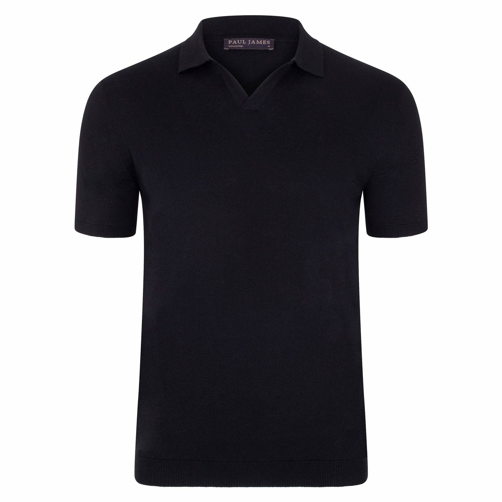 Paul James Knitwear - Wholesale Polo - Heren - Heren Ultra Fijne Katoenen Poloshirt Zonder Knopen5