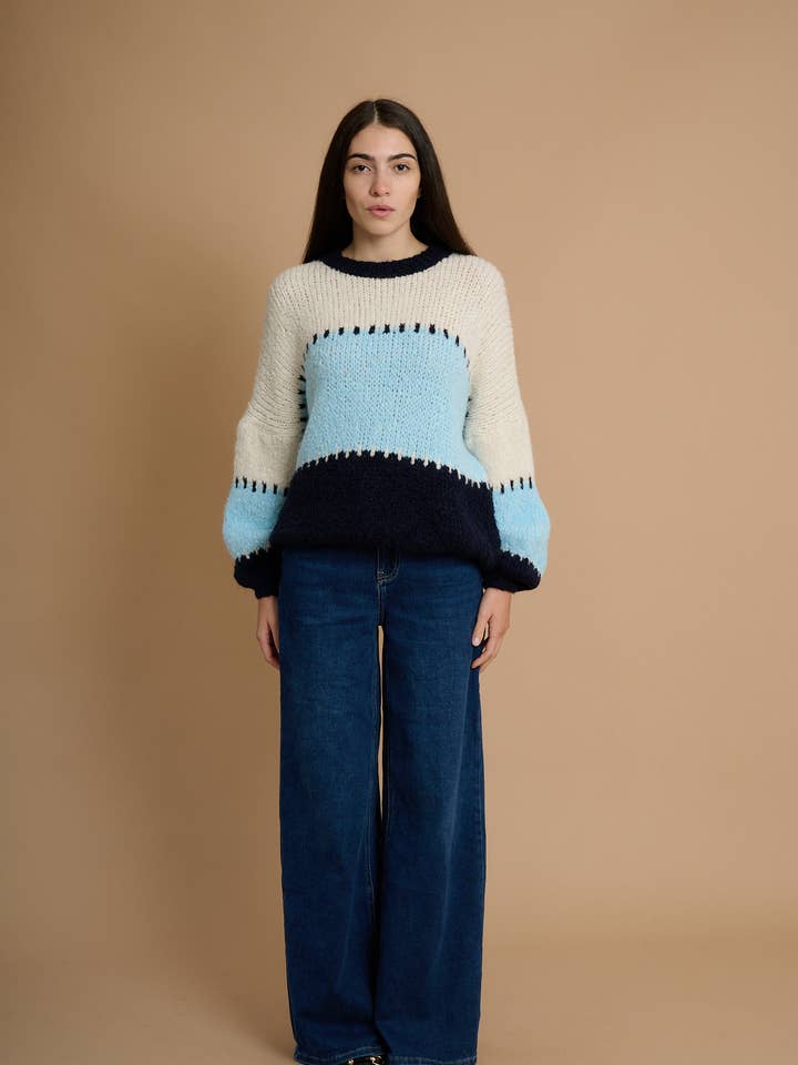 Camisola de blocos de cor por atacado de AMELÉ