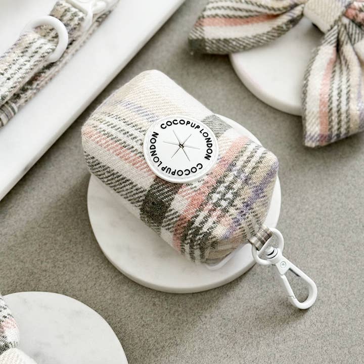 Spring Plaid Poop Bag Holder for wholesale by Cocopup London