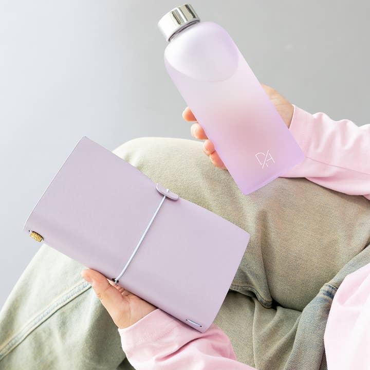 Diagonal Horizon - Wholesale Water bottle - Amethyst- Frosty Glass Water Bottle7