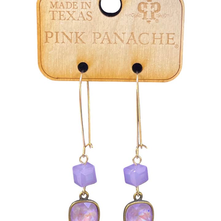 Square crystal bead earring with Austrian crystal - LC for wholesale by Pink Panache Brands