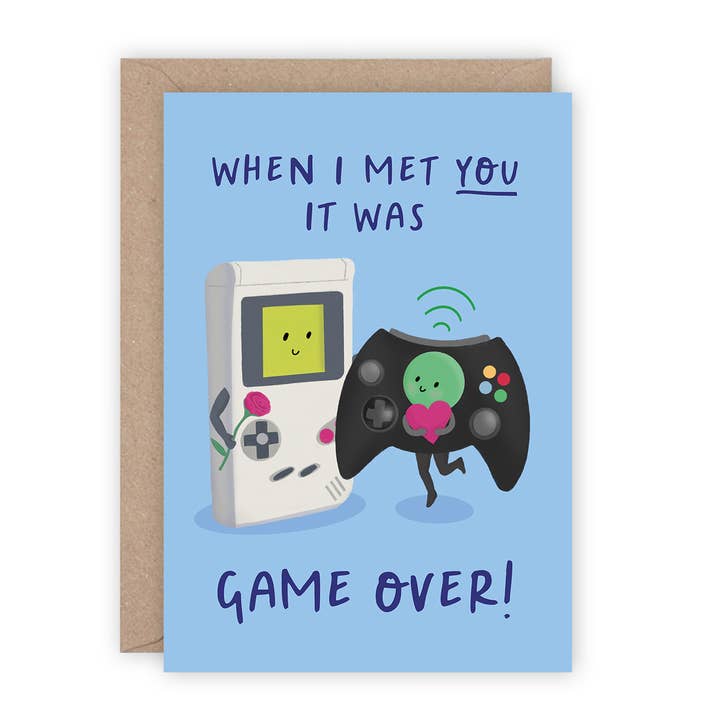 Gaming Valentine's Card for wholesale by Painted Parasol Studio