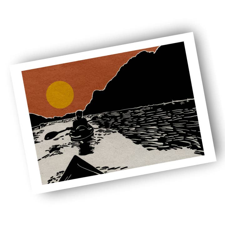 Kayak Duo Art Print for wholesale by PrintsOnTheTrail