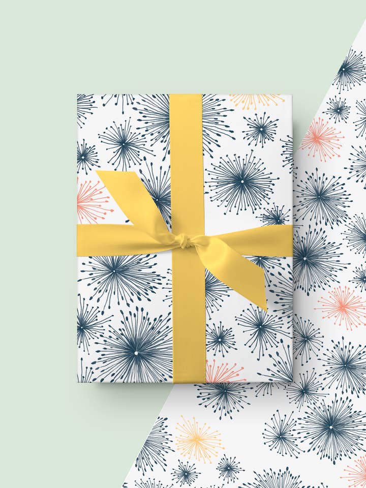 Papier cadeau pissenlits abstraits pour la vente par The Card Bureau