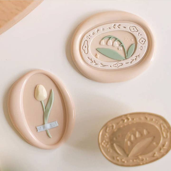 LULUFUNSTUDIO - Wholesale Rubber/Decorative Stamp - Orange studio | Tulip wax seal stamp