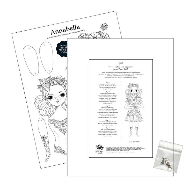 Wholesale ANNABELLA PAPER DOLL COLORING SHEET for your store - Faire