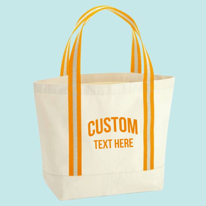 Bolsa de Barco Orgánica Personalizada Con Tu Texto Personalizado para venta al por mayor de Lovetree Design