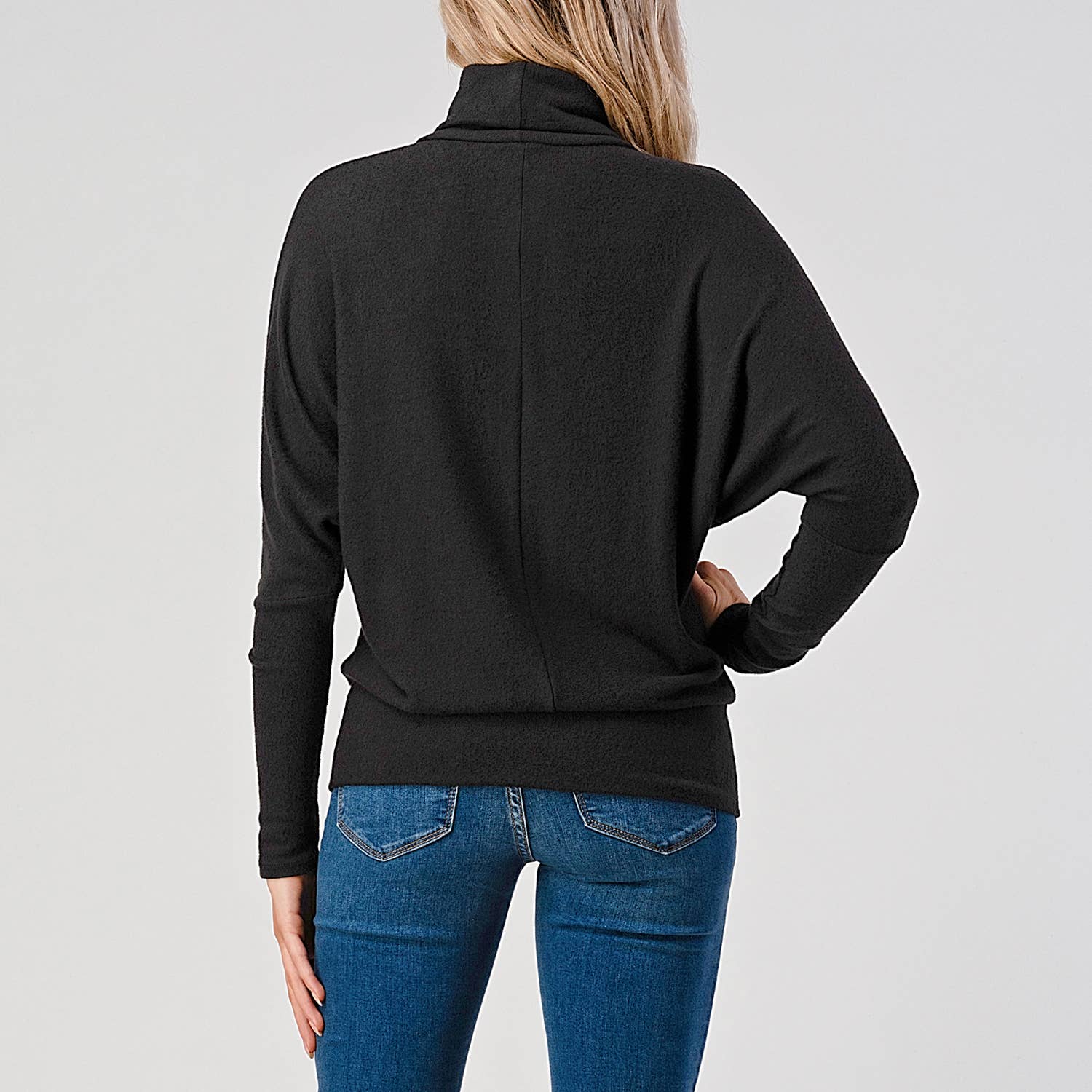 Heimious - Vente Haut en maille – femme - Haut en tricot brossé à manches longues et col roulé, T53431