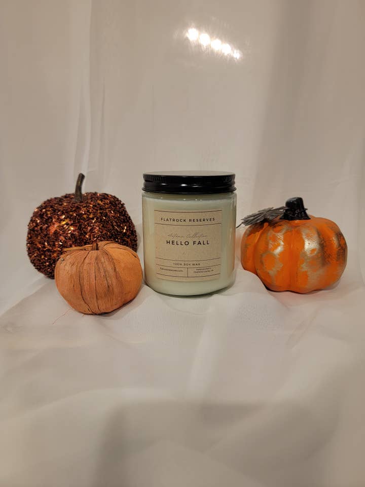 Hello Fall 8 oz. Candle for wholesale by Flatrock Reserves