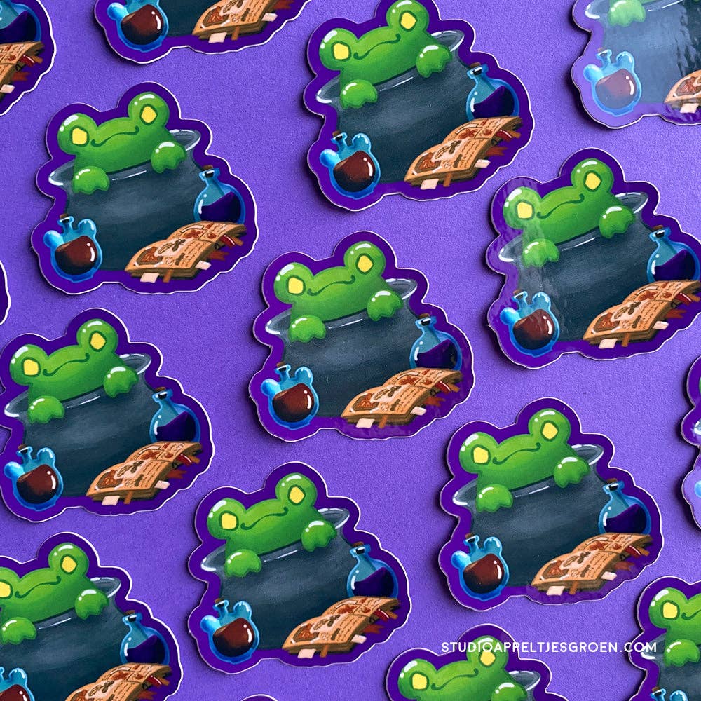 Studio Appeltjesgroen - Wholesale Sticker - Cauldron Frog  Vinyl Sticker Halloween2