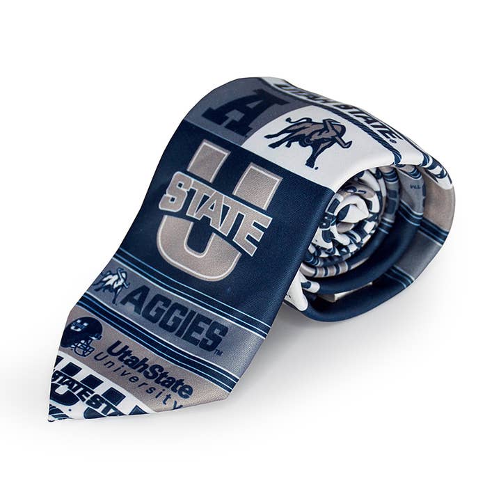 Utah State University Aggies Logos Men's Necktie for wholesale by Fan Frenzy Gifts