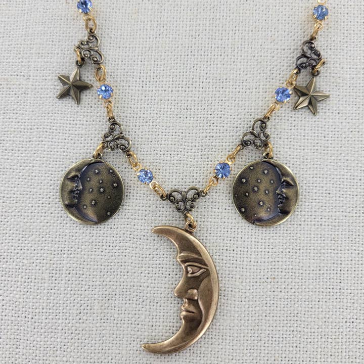 Celestial Moon Necklace N318 for wholesale by Sadie Green's Jewelry
