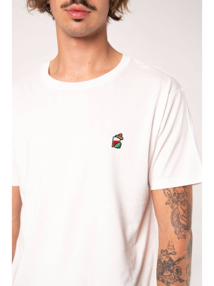 Fashion Drinks - Wholesale T-Shirt - Men's - Mexican | Embroidered men's organic cotton t-shirt