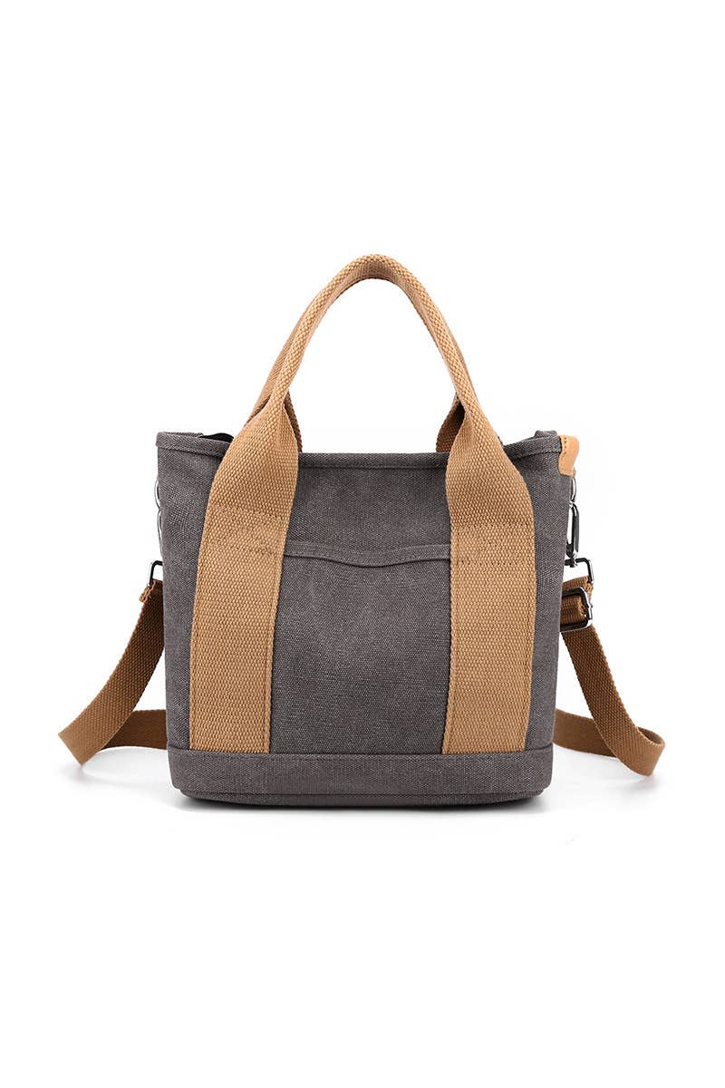 ACCITY - Wholesale Crossbody Bag - Women's - HANDLE LINE CANVAS CROSS BODY BAG_CUAB01014