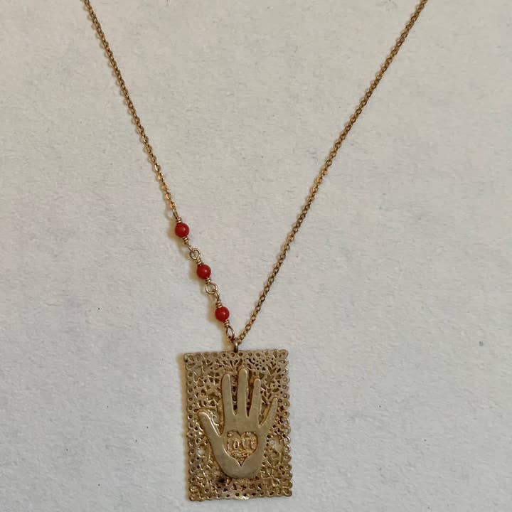 Hand stamped love necklace for wholesale by Rafia