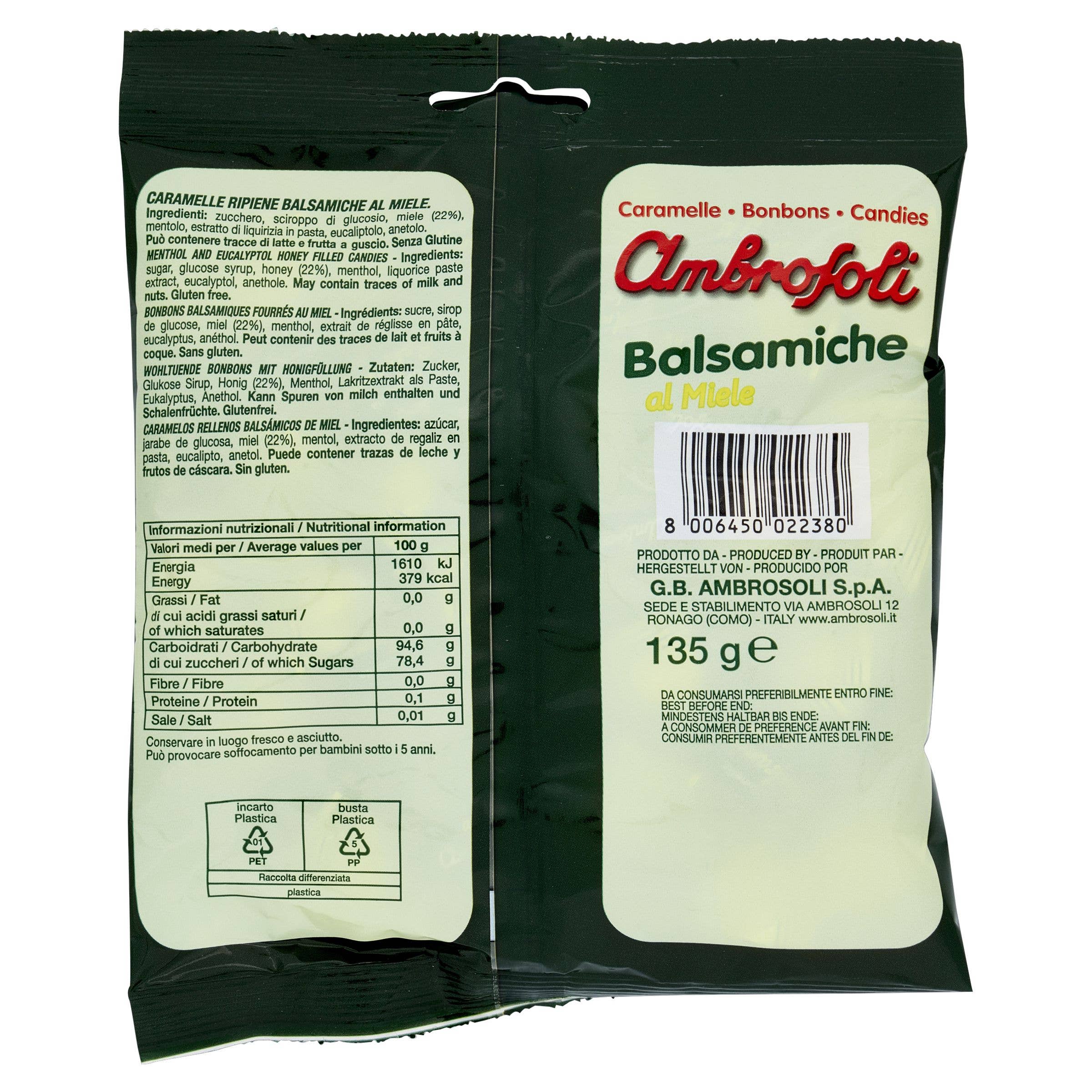 Ambrosoli - Wholesale Hard Candy - 200131C - Ct.2 Bags Kg.2.5 Balsamic Candies6