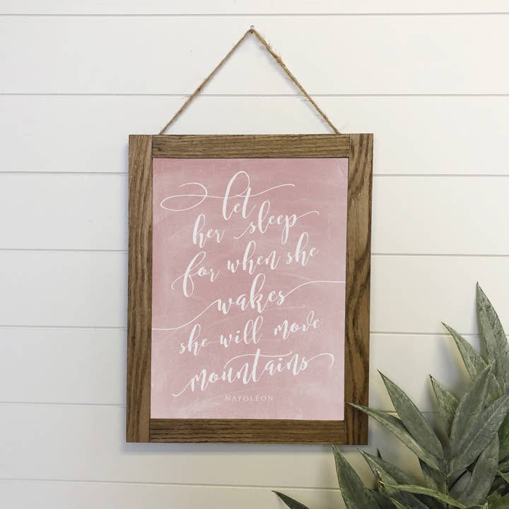 Let Her Sleep Canvas Houten Bord Ingelijste Muurkunst Print voor wholesale door Hangout Home