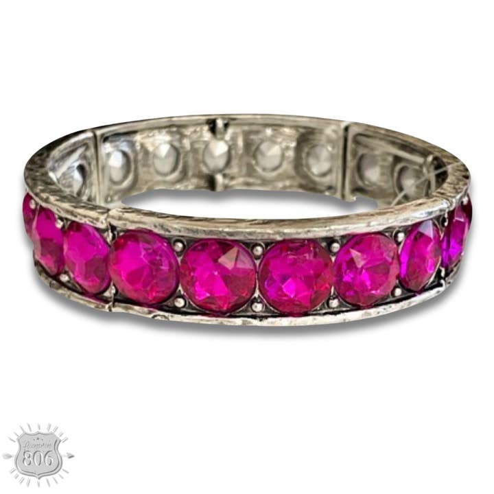 Rhinestone studded stretch bracelet - LC for wholesale by Pink Panache Brands