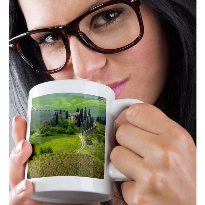 3dRose - Wholesale Coffee Mug - 3dRose, Italy, Val d Orcia. Il Belvedere farmhouse panoramic. , Mug9