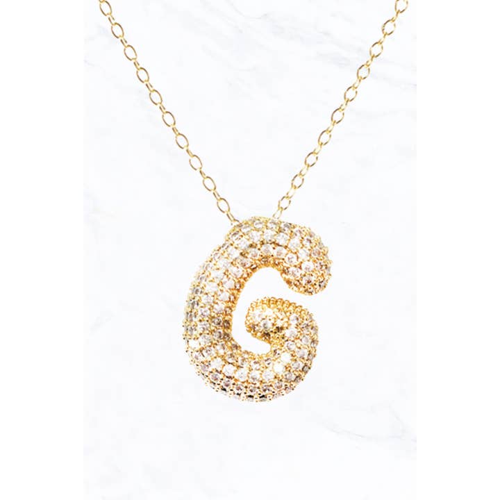 Suzie Q USA - Wholesale Pendant/Charm Necklace - Bubble Initial Necklace1