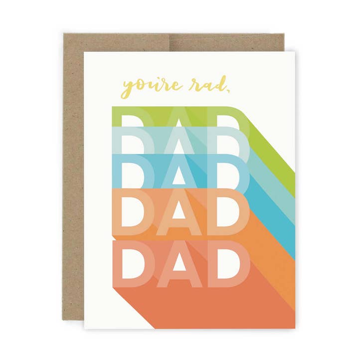 Rad Dad Father's Day Card for wholesale by Holyome Design Co.