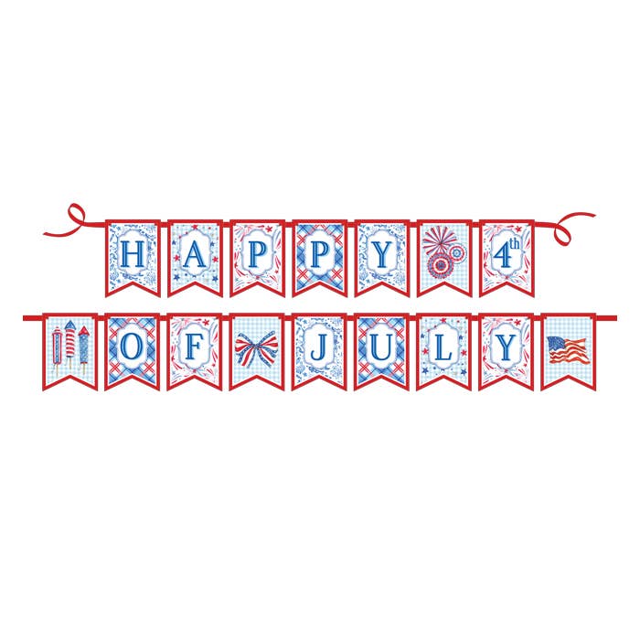 RosanneBeck Collections - Wholesale Party Sign/Banner - Happy 4Th Of July Party Banner