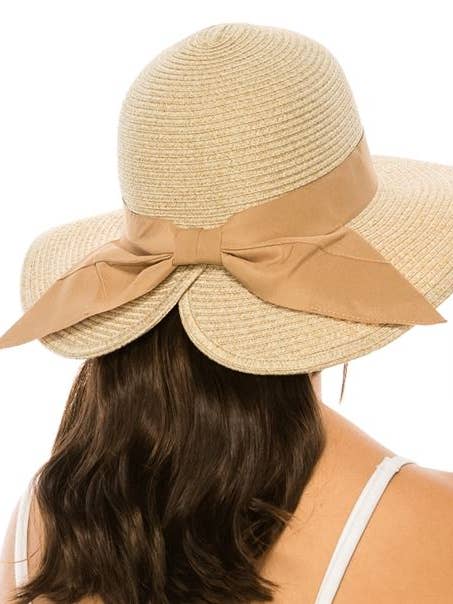 Adorable and Foldable summer hat with Split Back and Bow for wholesale by Love and Thyme