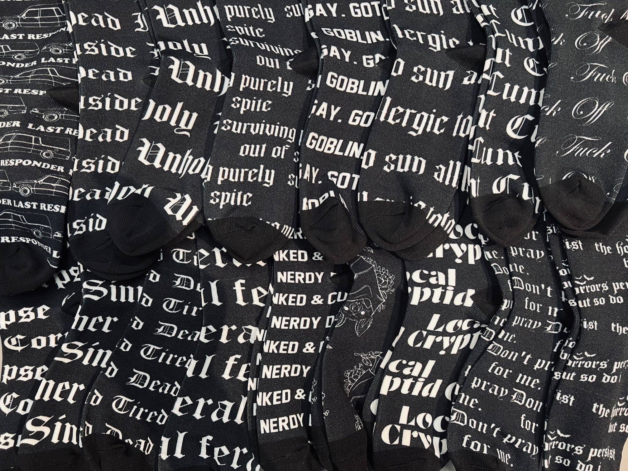 Witchwood Bags - Wholesale Socks - Unisex - Novelty Socks - Dead Tired - Ready To Ship1