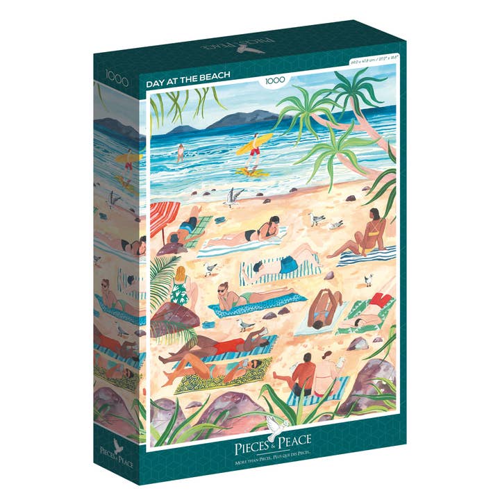 1000-piece Puzzle - Day at the Beach # for wholesale by Pieces & Peace