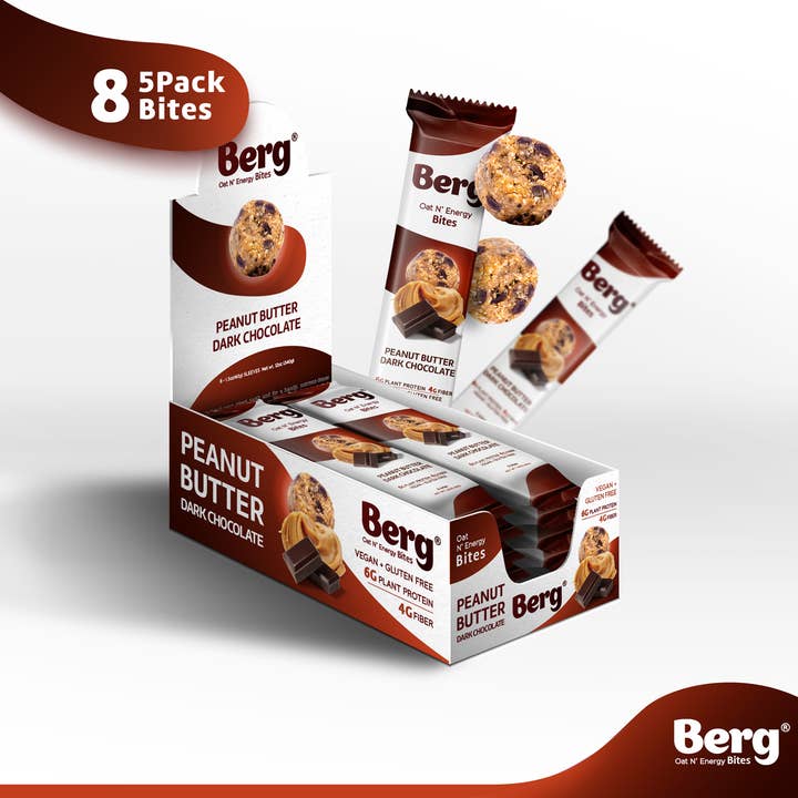 Berg Bites - Wholesale Snack Bar - 1.5oz Peanut Butter Dark Chocolate Energy Bites