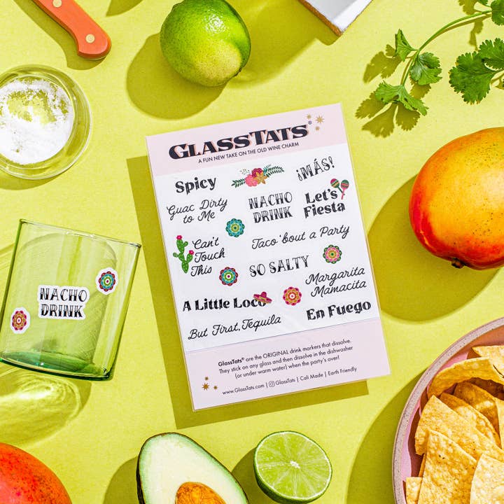 Fiesta Time Drink Markers for wholesale by GlassTats