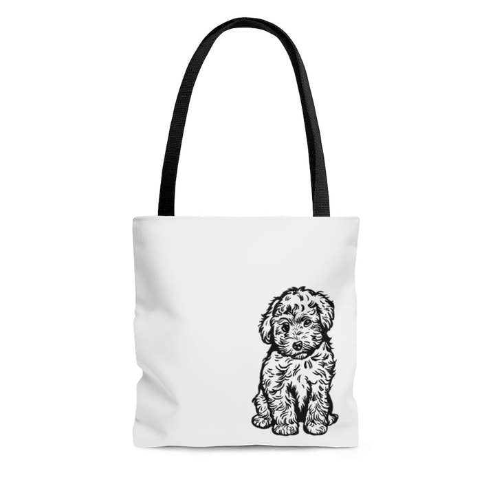 Bolso Tote Blanco Doodle Dog para venta al por mayor de Doodle Dog Town