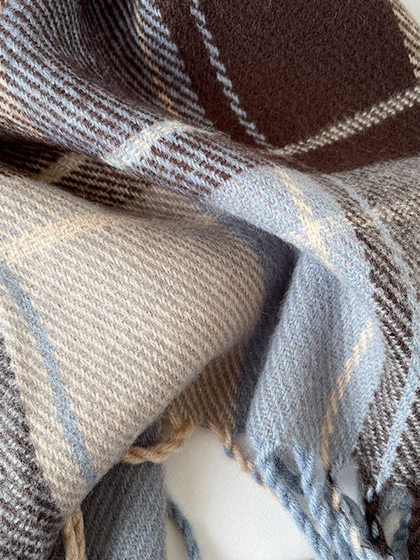 VividLux - Vendita all'ingrosso Sciarpa - Donna - Scialle&Sciarpa a Quadri a Righe con Nappe a Contrasto di Colore5