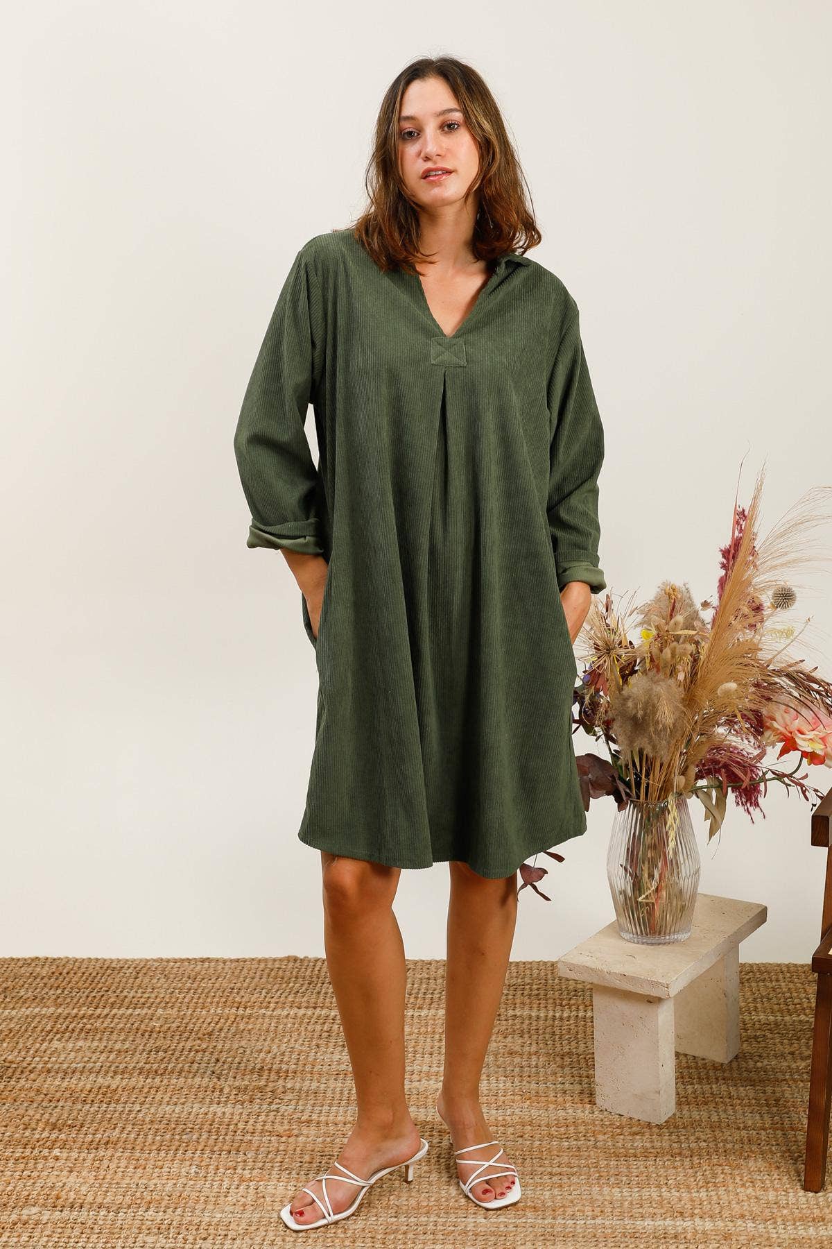 la maison des fibres naturelles - Wholesale Dress - Women's - Ribbed dress 8216 5% Elastane 20% Cotton 75% Polyester1