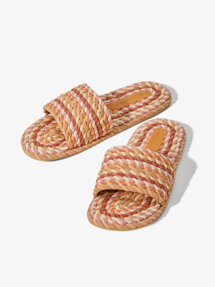 SOLIG- GYLLENE TIMMEN vegansk rep sommar toffelsandal för wholesale av SALT + UMBER