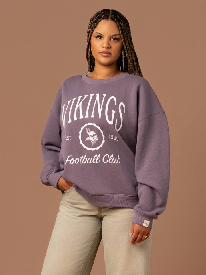 Minnesota Vikings EST Oversized Crew Neck for wholesale by Fan Girl Clothing