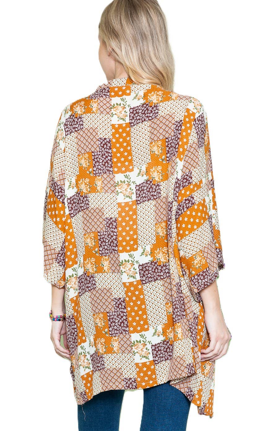 Justin & Taylor - Wholesale Kimono - Women's - Country Patchwork - Spring Time Kimono Cover-Up Top2