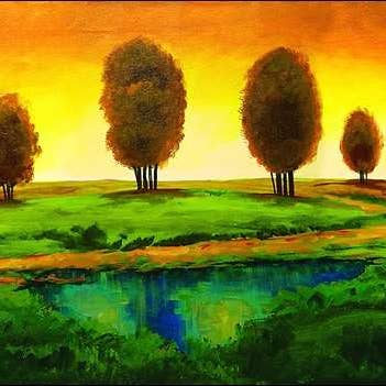 Giberna - Landschap in een warme zonsondergang voor wholesale door Migneco & Smith