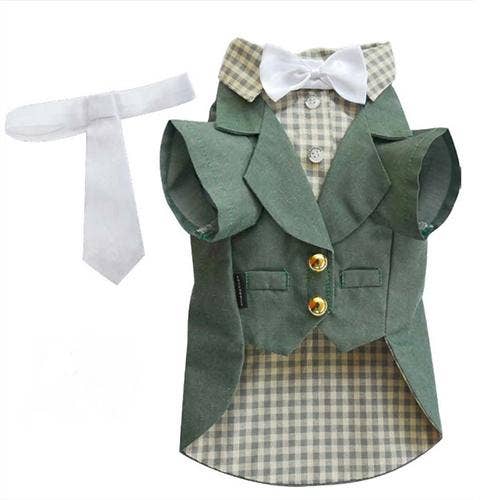 BIG DOG - Olive Green Doggy Suit Jacket for wholesale by DoggyDolly Australia/NZ