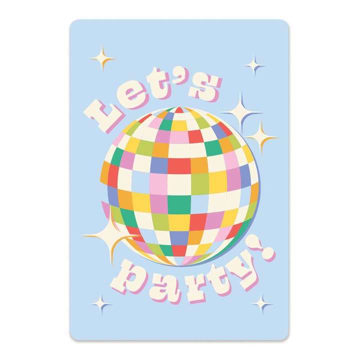 Multi Let's Party Disco Ball Single Magnet for wholesale on Faire