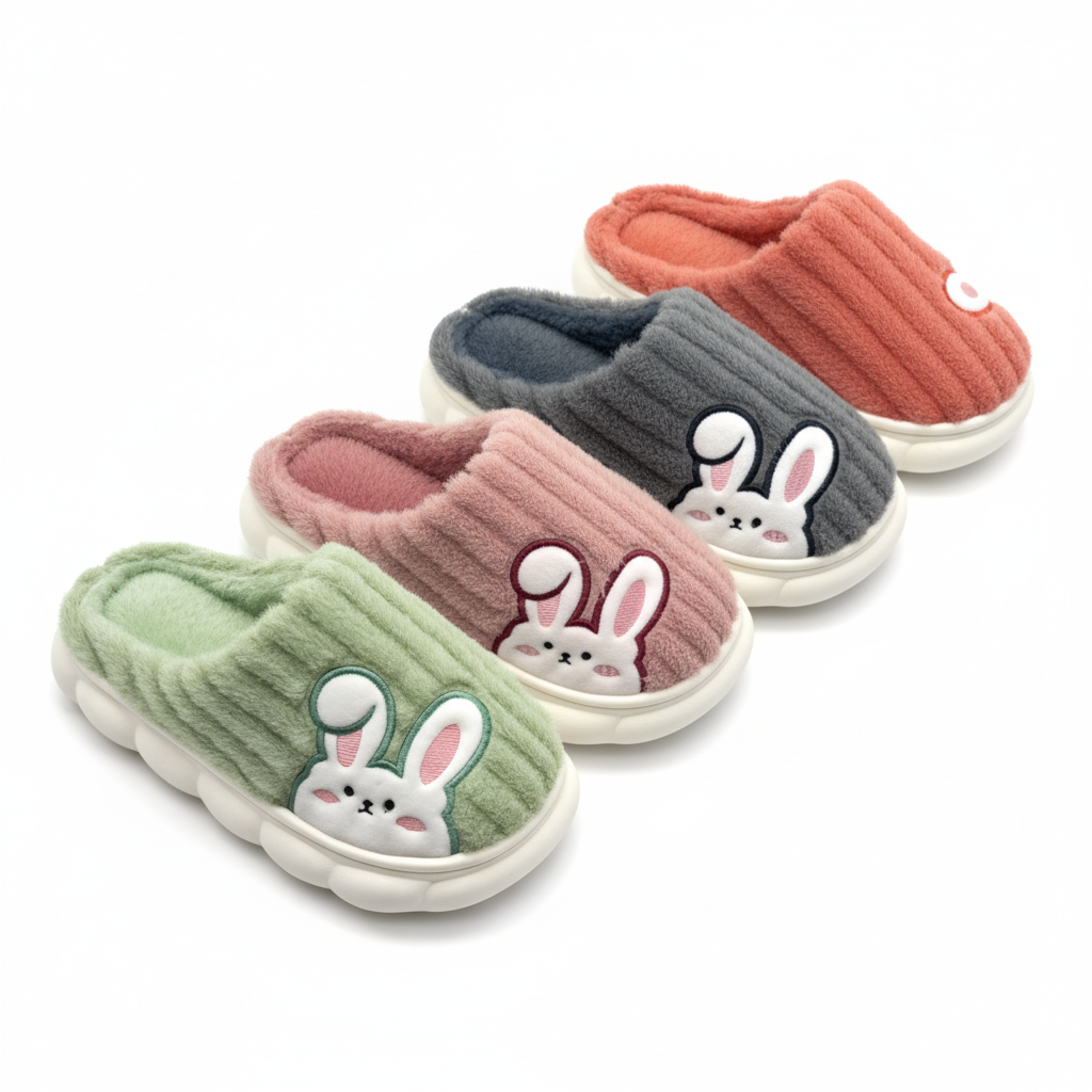 FLUFFERY - Wholesale Slippers - Kids - Adorable Bunny Plush Slippers for Kids (12-Pair Pack)8
