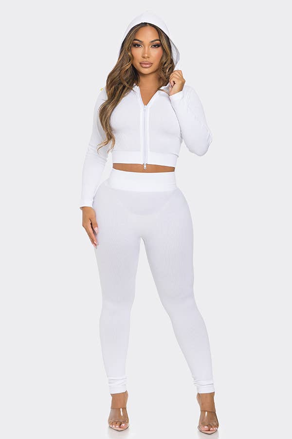 Lime All the Time – wholesale Top & pants set (NOT Loungewear) – Women's – 2 Pcs Seamless Long Sleeve Hoodie and Highwaist Legging Set17