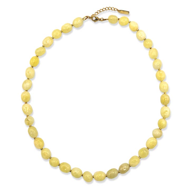 BLOSS Jewelry - Wholesale Beaded/Pearl Necklace - Chain Butter Yellow Stone0