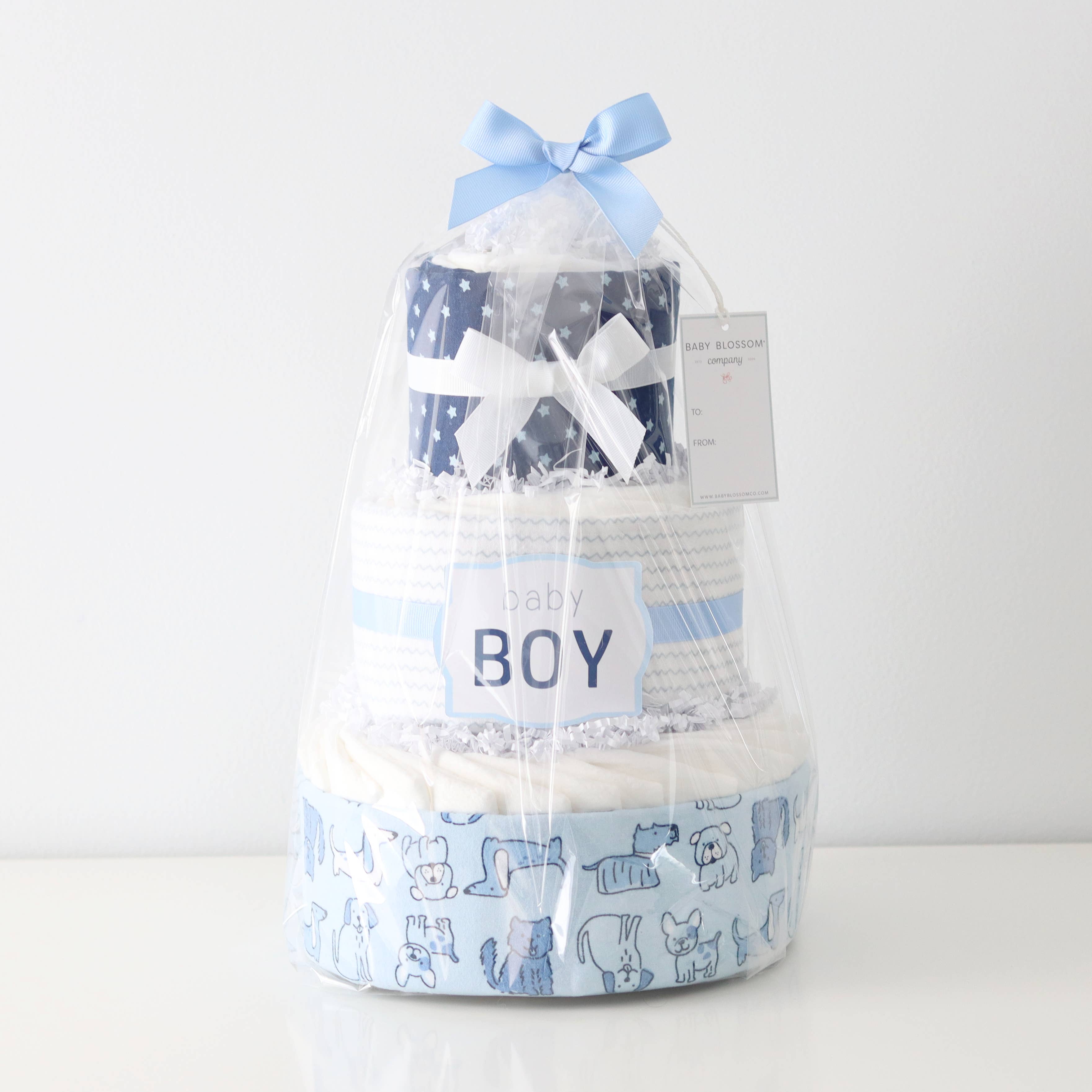 Baby Blossom Company - Wholesale New mom gift box/set - Baby Boy Diaper Cake Gift  - Puppy3