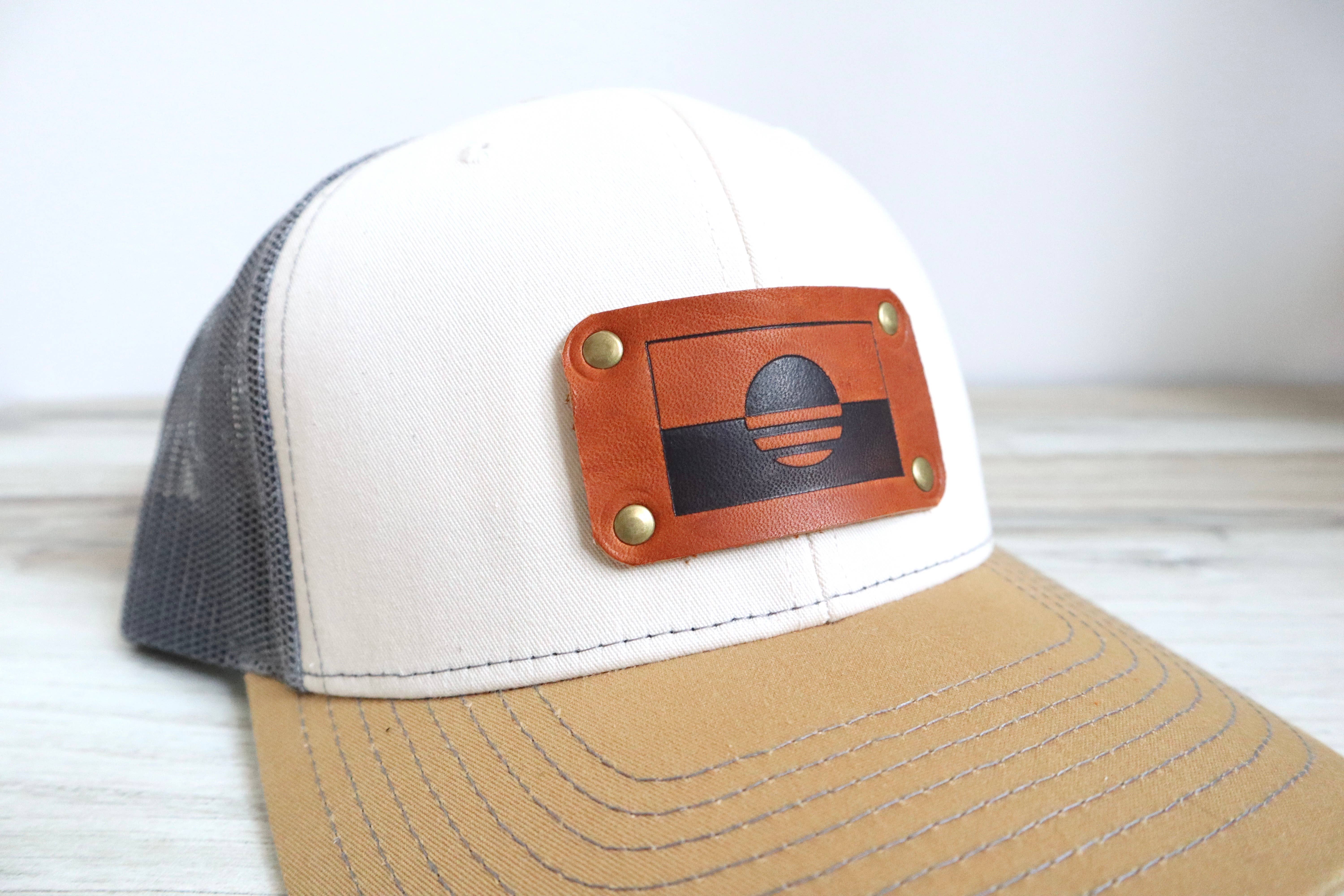 Blu Mountain Co - Wholesale Trucker Hat - Unisex - MKE Flag Trucker Hat with Leather Patch - Milwaukee Snapback5